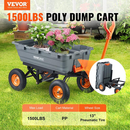 LEROSSA Poly Garden Dump Cart